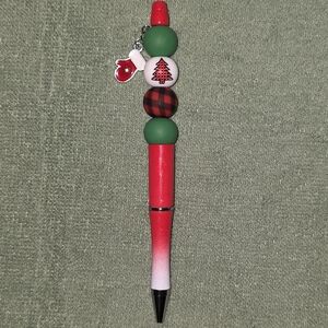 Bundle 2/$14 Festive Christmas Beaded Pen With Mitten Charm